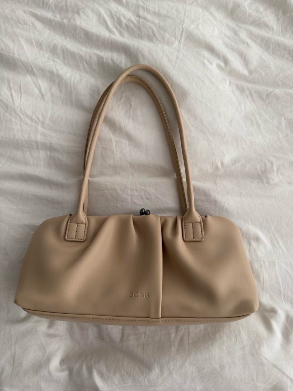 BCBG Beige Shoulder Bag with Double Strap